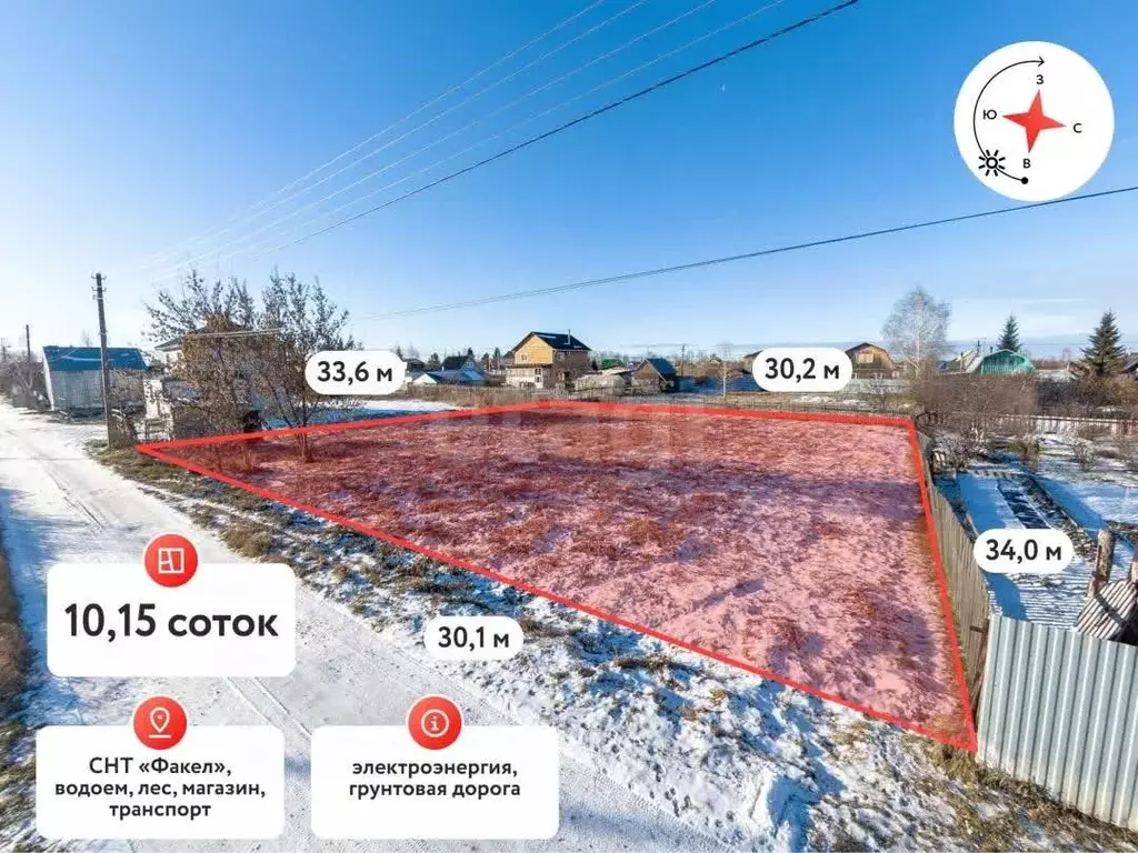 Участок в Тюменская область, Тюмень Факел СНТ, 1-я линия, 74 (10.0 ... - Фото 1