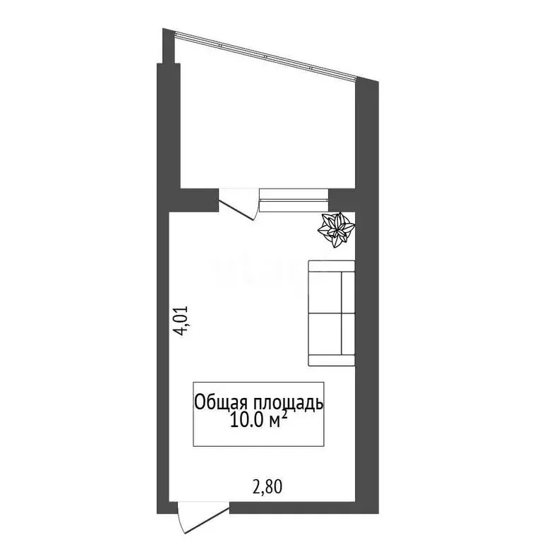 1к в 4-комнатной квартире (10 м) - Фото 0