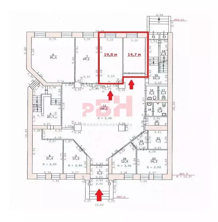 Офис в Свердловская область, Екатеринбург ул. Клары Цеткин, 4 (35 м) - Фото 2
