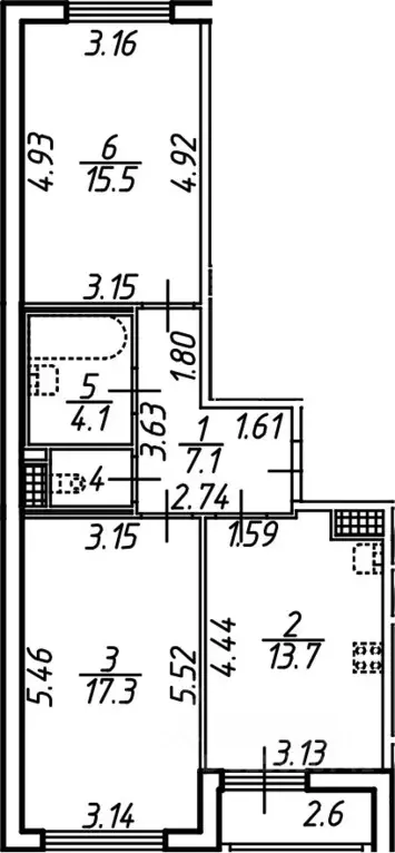 2-к кв. Санкт-Петербург пос. Шушары, просп. Старорусский, 11 (60.4 м) - Фото 1