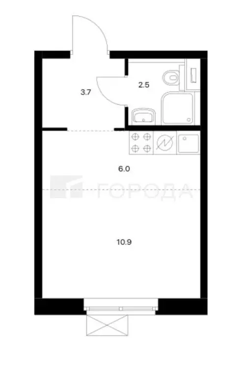 Квартира-студия: Москва, квартал № 100, 1к3 (23.1 м) - Фото 0