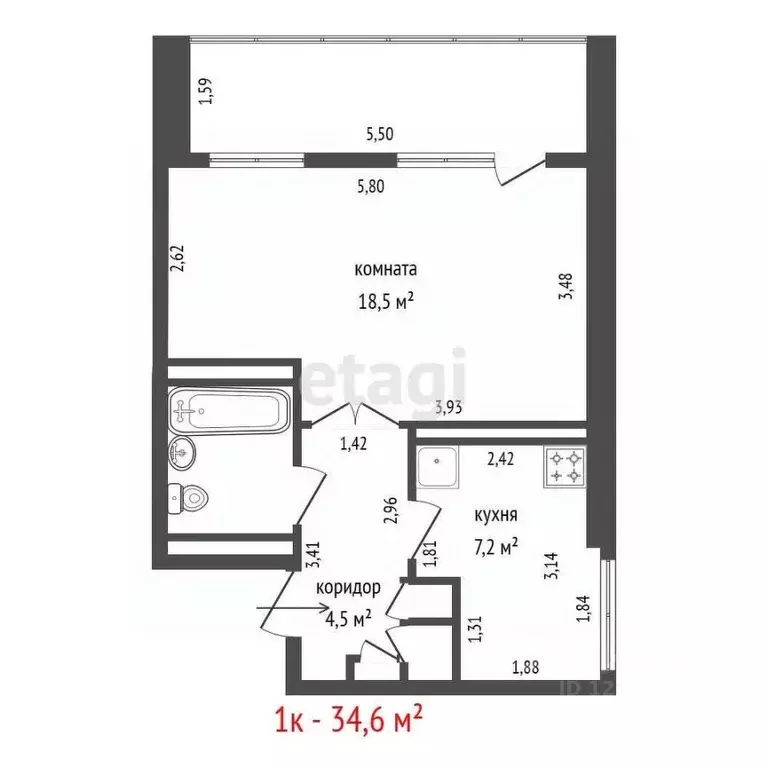 1-к кв. Свердловская область, Екатеринбург Юго-Западный жилрайон, бул. ... - Фото 2
