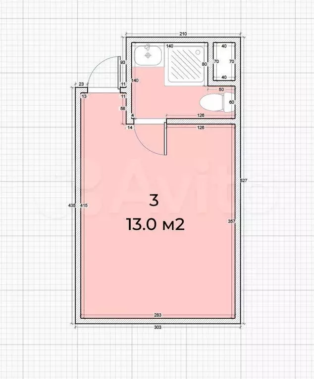 Квартира-студия, 13 м, 1/12 эт. - Фото 0