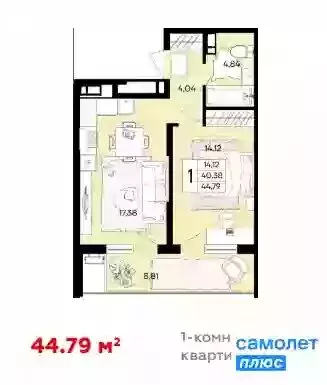 1-комнатная квартира: Краснодар, жилой комплекс Народные Кварталы ... - Фото 0