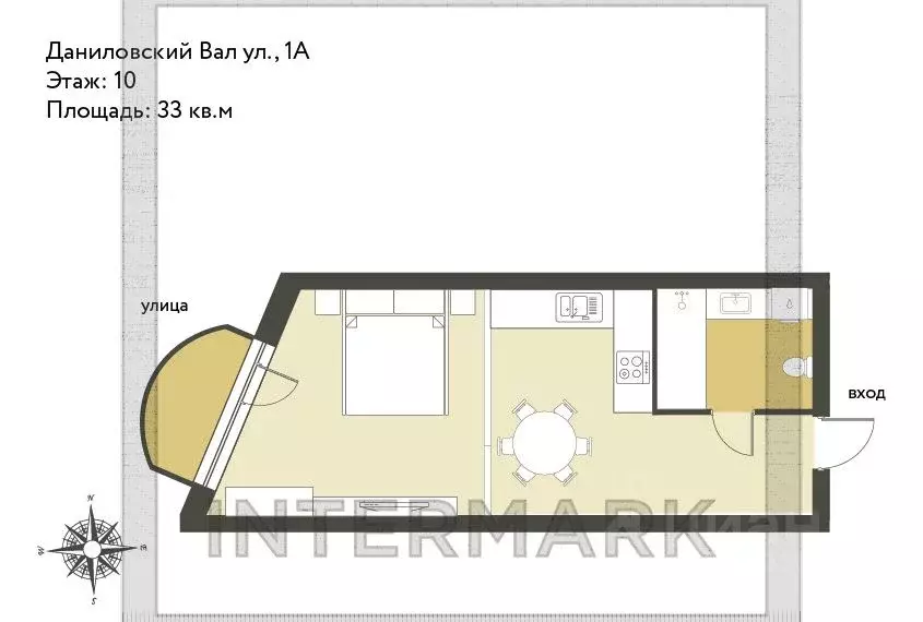 1-к кв. Москва ул. Даниловский Вал, 1А (33.0 м) - Фото 2