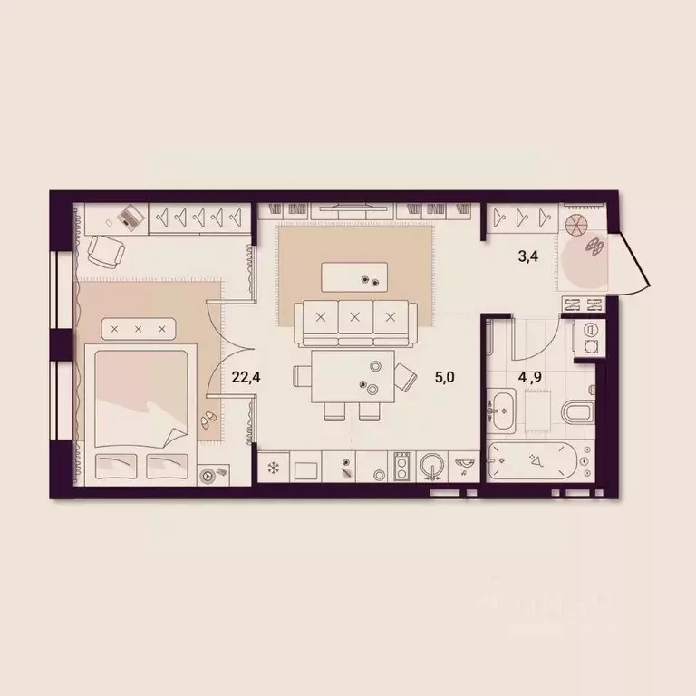 1-к кв. Приморский край, Артем ул. Куйбышева, 11А (35.76 м) - Фото 1