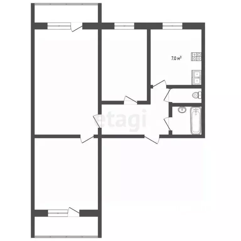 3-к кв. Московская область, Коломна ул. Ленина, 80 (60.3 м) - Фото 1