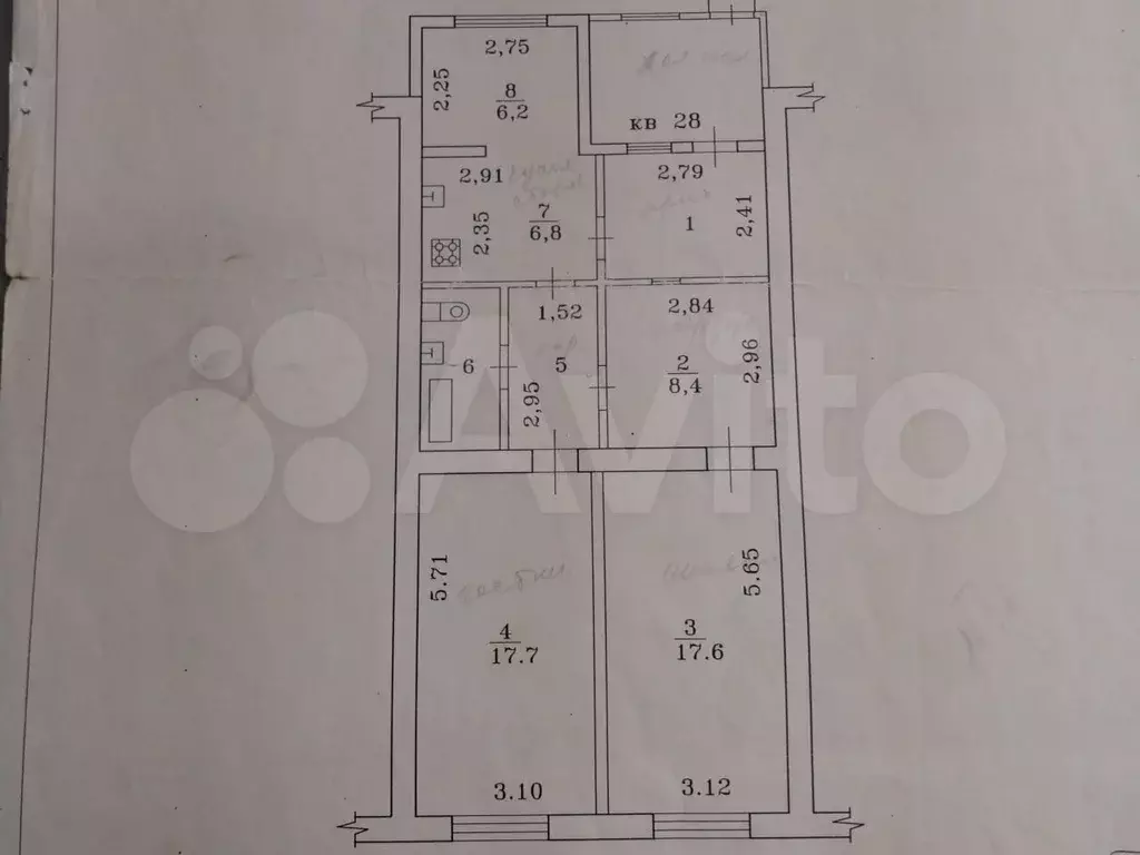 3-к. квартира, 72 м, 1/3 эт. - Фото 0