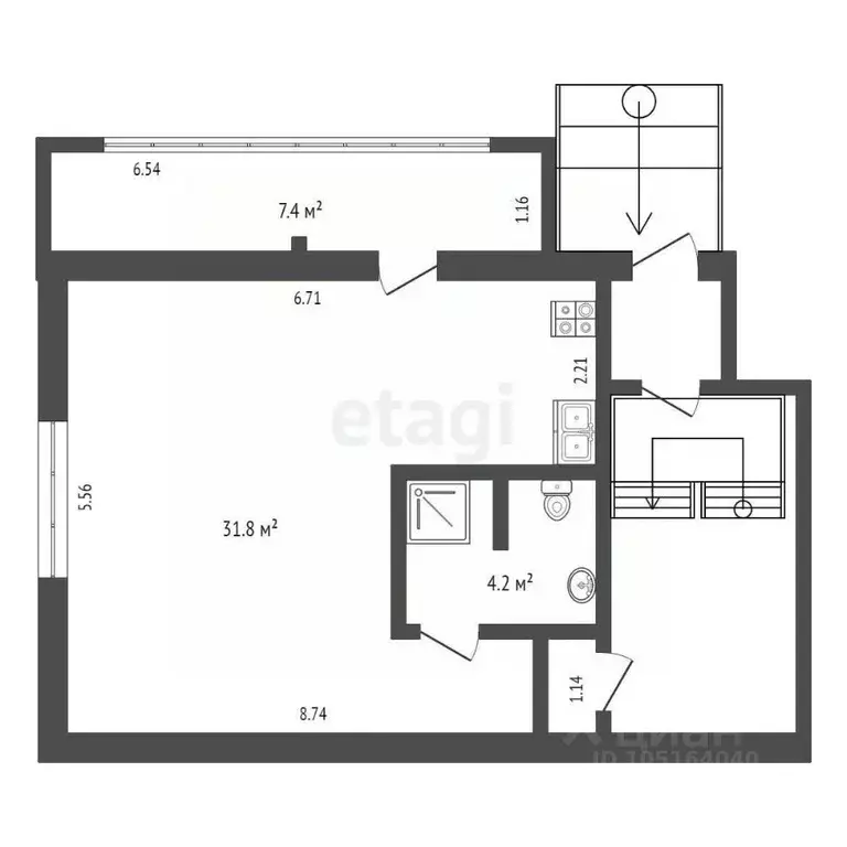 Студия Крым, Феодосия ул. Революционная, 16 (49.4 м) - Фото 2