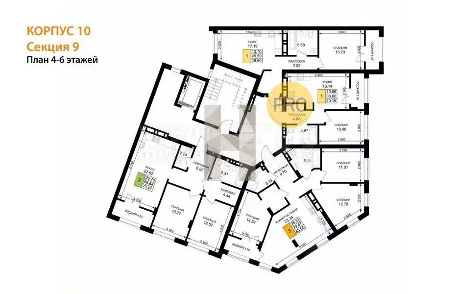 1-к кв. Калининградская область, Гурьевск Включи жилой комплекс (49.45 ... - Фото 2