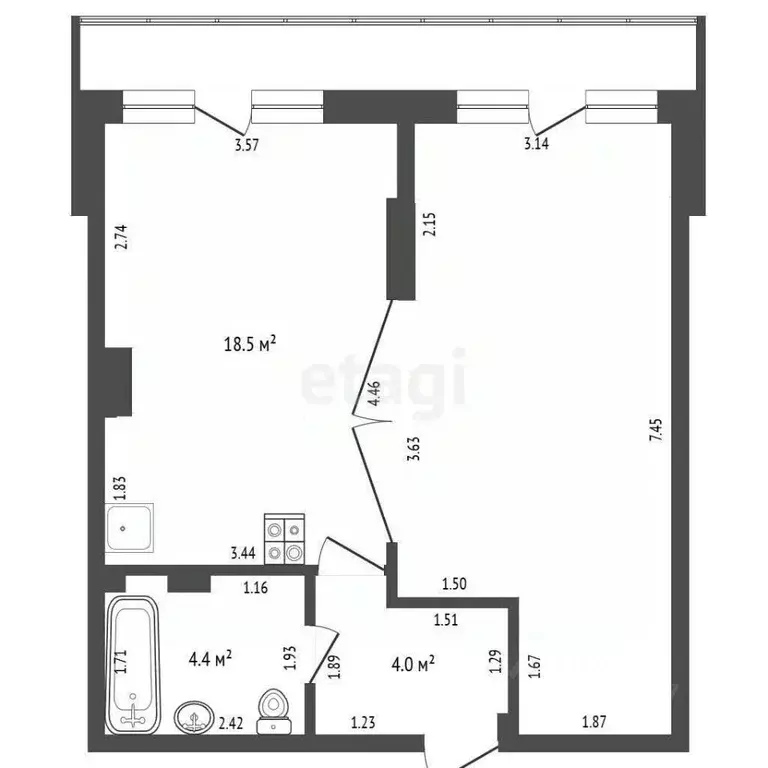 1-к кв. Севастополь ул. Челнокова, 17к1 (49.0 м) - Фото 1