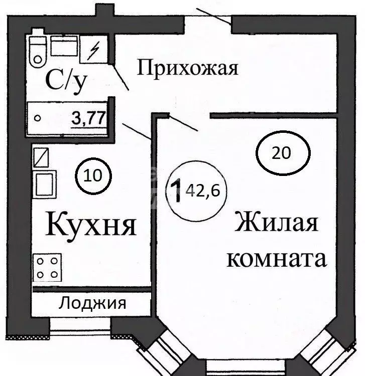 1-к кв. Московская область, Люберцы ул. Кирова, 3 (42.6 м) - Фото 1