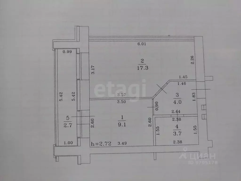 1-к кв. Татарстан, Казань ул. Николая Ершова, 62Г (37.0 м) - Фото 1