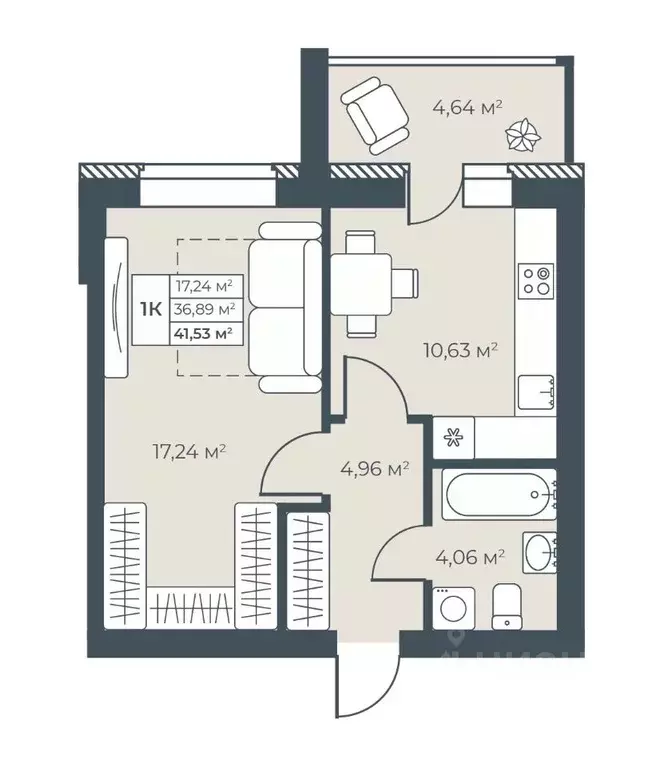 1-к кв. Нижегородская область, Выкса инженера Шухова кв-л,  (41.53 м) - Фото 1