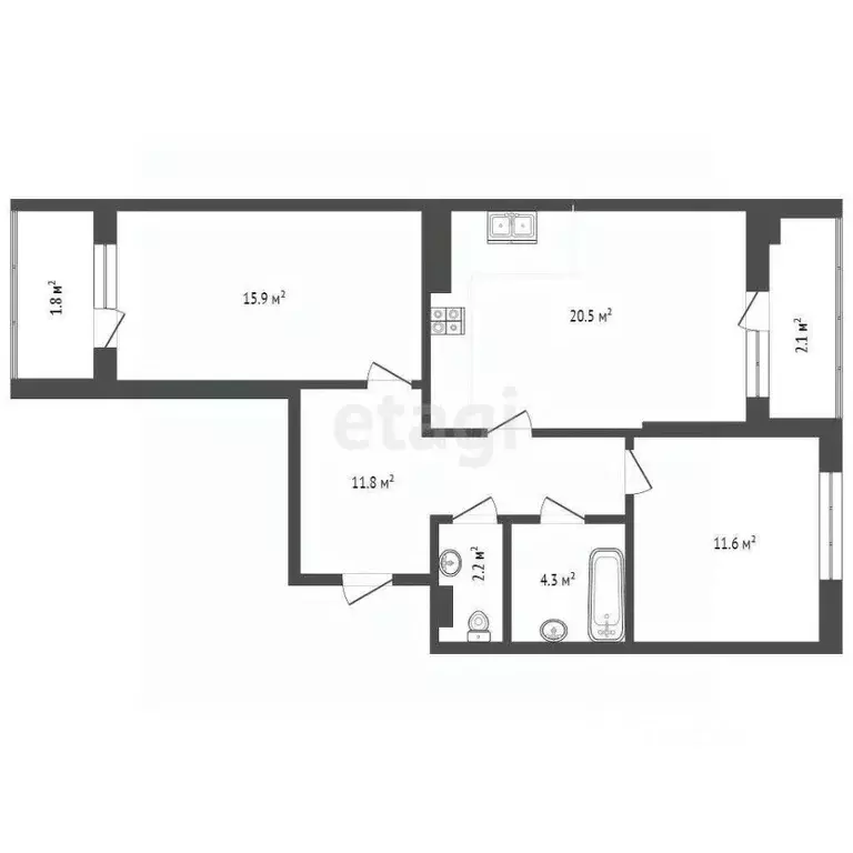 2-к кв. Ростовская область, Ростов-на-Дону просп. 40-летия Победы, ... - Фото 2