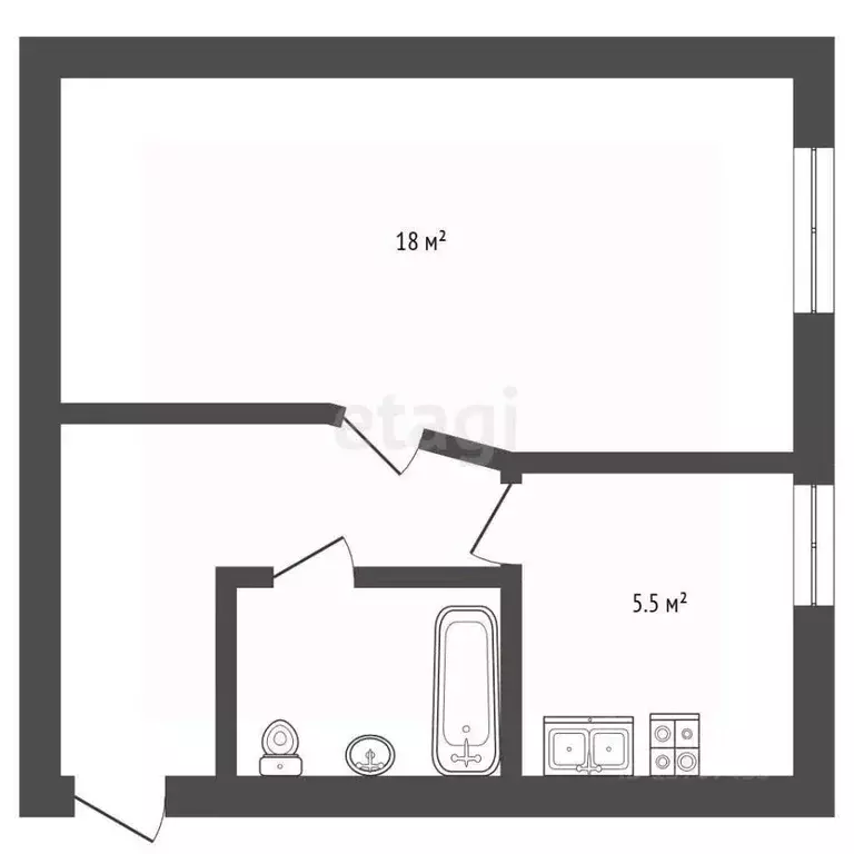 1-к кв. Санкт-Петербург ул. Ленсовета, 30 (31.0 м) - Фото 2