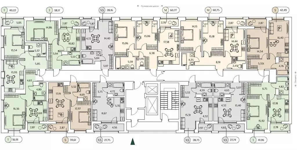 3-к кв. Санкт-Петербург ул. Среднерогатская, 11к2 (60.77 м) - Фото 2