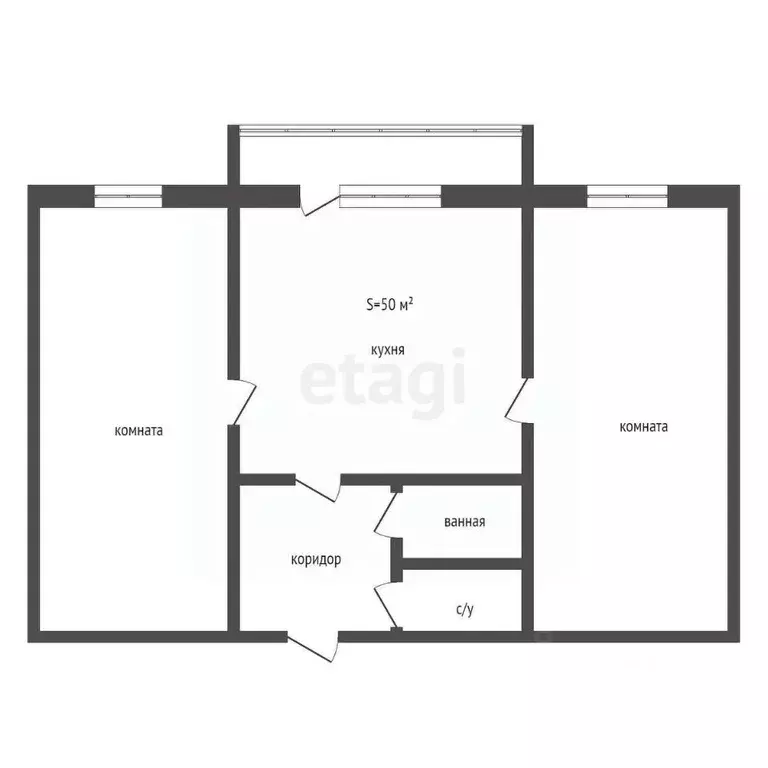 2-к кв. Кемеровская область, Киселевск Краснобродская ул., 1 (50.0 м) - Фото 0
