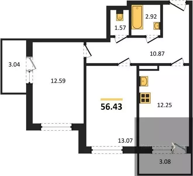 2-комнатная квартира: Воронеж, Острогожская улица, 156/2 (56.43 м) - Фото 0