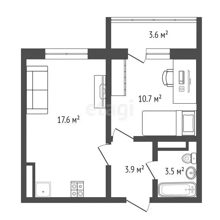 1-комнатная квартира: Новосибирск, Спортивная улица, 35 (39.6 м) - Фото 0