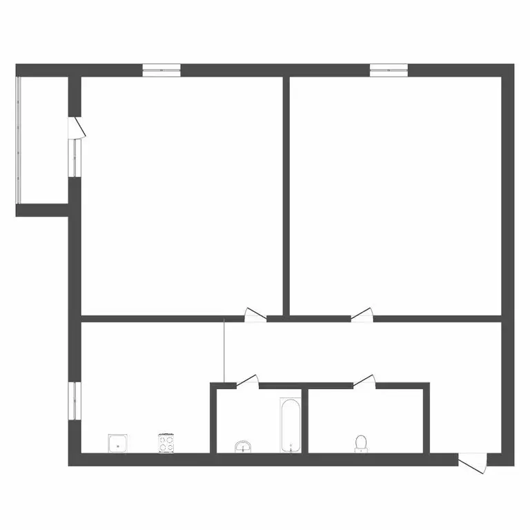 2-комнатная квартира: Тюмень, Тульская улица, 6 (42.8 м) - Фото 0