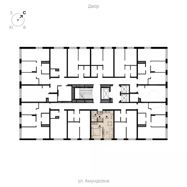 1-к. квартира, 32,6 м, 17/22 эт. - Фото 1