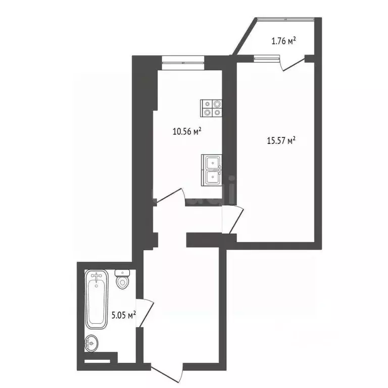 1-к кв. Севастополь ул. Александра Маринеско, 1Бк2 (42.5 м) - Фото 1