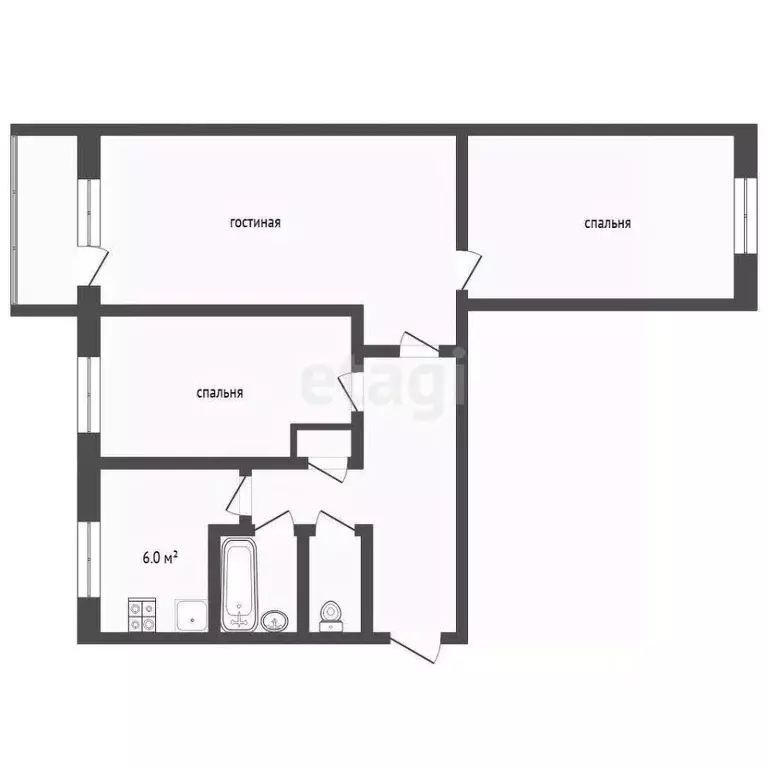 3-к кв. Свердловская область, Тавда ул. Ленина, 36 (58.9 м) - Фото 2