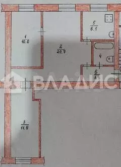 3-к. квартира, 54,9 м, 1/3 эт. - Фото 0