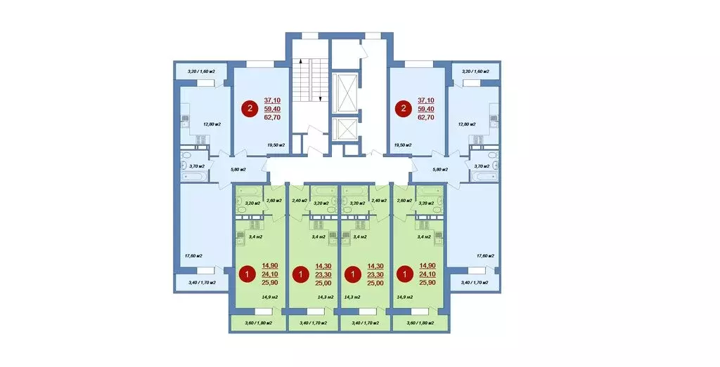 2-комнатная квартира: деревня Островцы, микрорайон Новые Островцы, ... - Фото 2