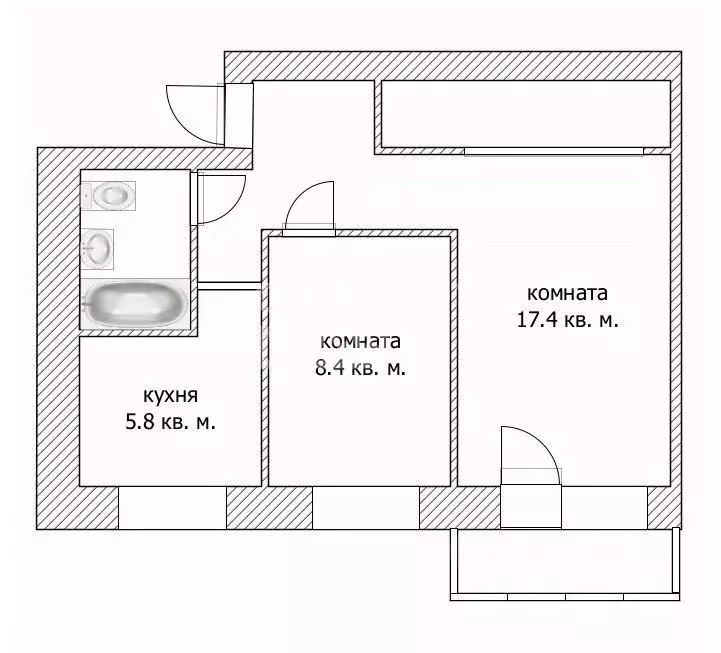 2-к кв. Пермский край, Пермь Народовольческая ул., 32 (43.0 м) - Фото 1