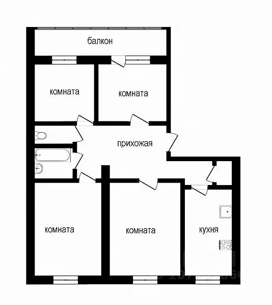 4-к кв. Астраханская область, Астрахань ул. Косиора, 16 (80.0 м) - Фото 1