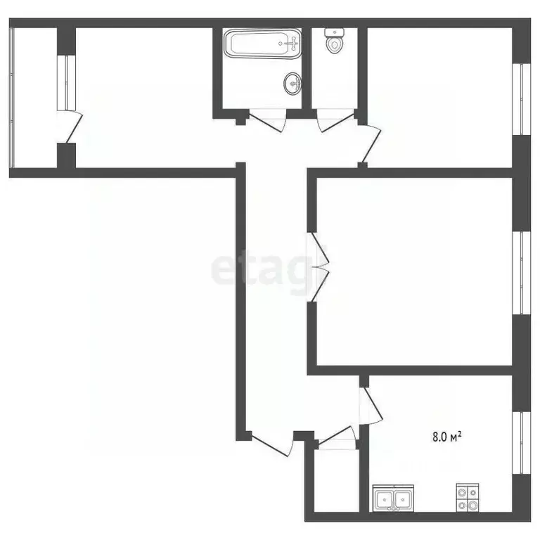 3-к кв. Алтайский край, Барнаул Партизанская ул., 126 (66.7 м) - Фото 2