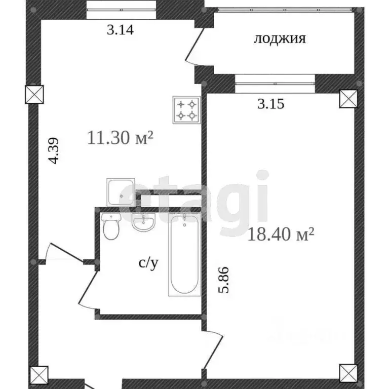 1-к кв. Белгородская область, Белгород ул. Анатолия Ачкасова, 2 (36.4 ... - Фото 2