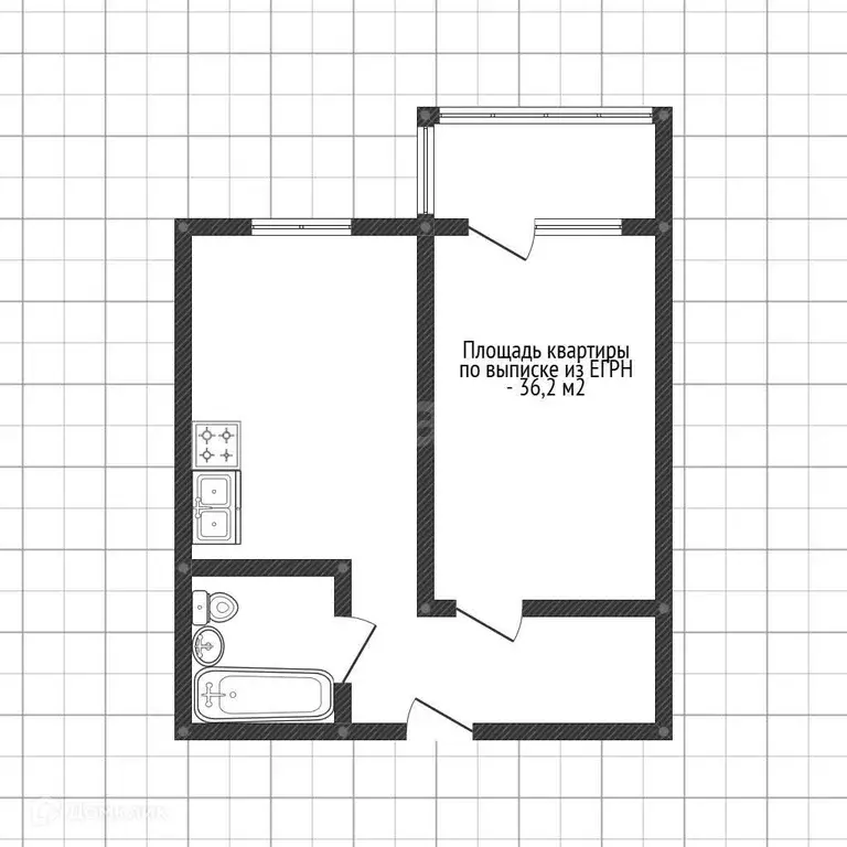 Продаётся 1-к квартира, 36.2 м - Фото 0