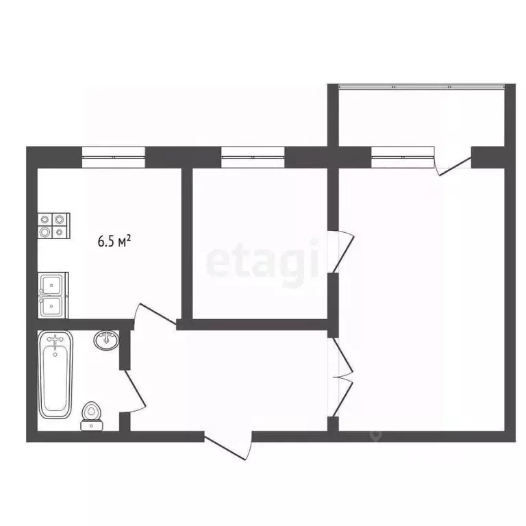 2-к кв. Вологодская область, Вологда ул. Маяковского, 41 (34.4 м) - Фото 2