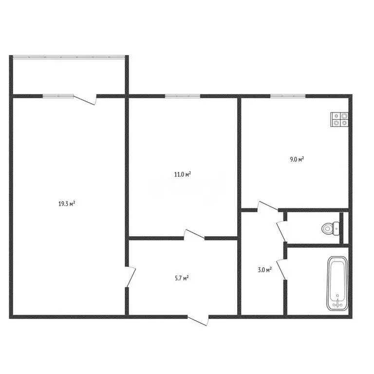 2-комнатная квартира: Черкесск, улица Космонавтов, 72 (51.7 м) - Фото 1