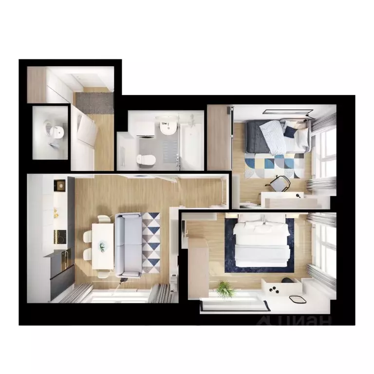 2-к кв. Приморский край, Владивосток ул. Борисенко, 48к4 (50.2 м) - Фото 1