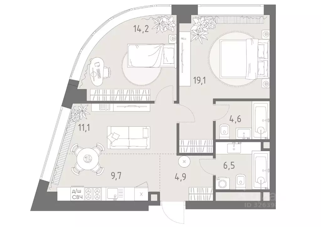 3-к кв. Москва Родина Парк жилой комплекс, к4 (70.1 м) - Фото 1