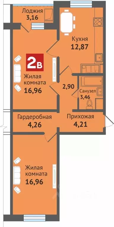 2-к кв. Марий Эл, Медведево городское поселение, Медведево пгт ул. ... - Фото 1