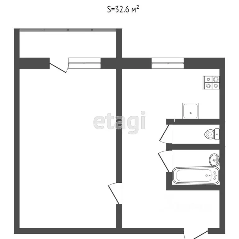 1-к кв. Мордовия, Саранск ул. Косарева, 17 (32.8 м) - Фото 1