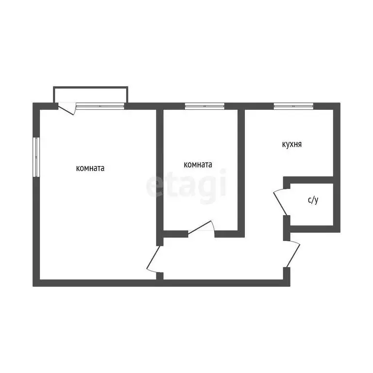 2-комнатная квартира: Ангарск, 93-й квартал, 6 (41.5 м) - Фото 0