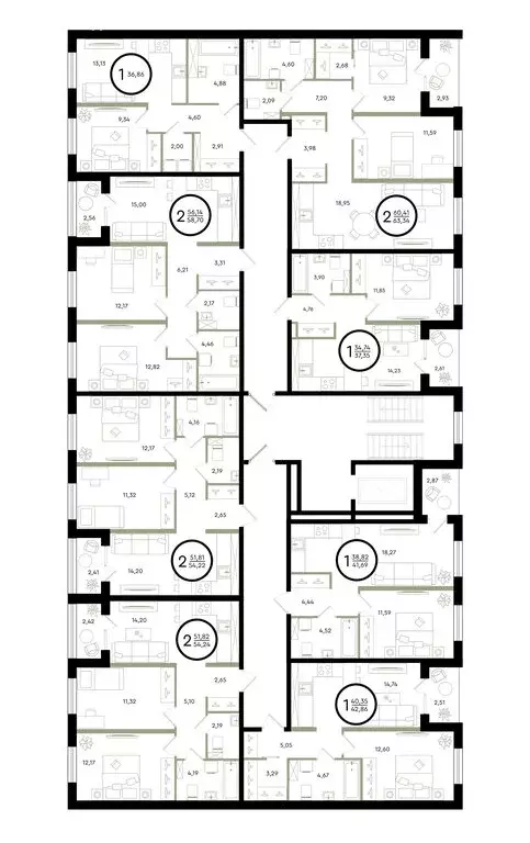 2-комнатная квартира: Тюмень, улица Александра Звягина, 6 (54.24 м) - Фото 1