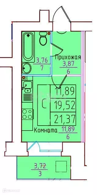 Продаётся квартира-студия, 21 м - Фото 1