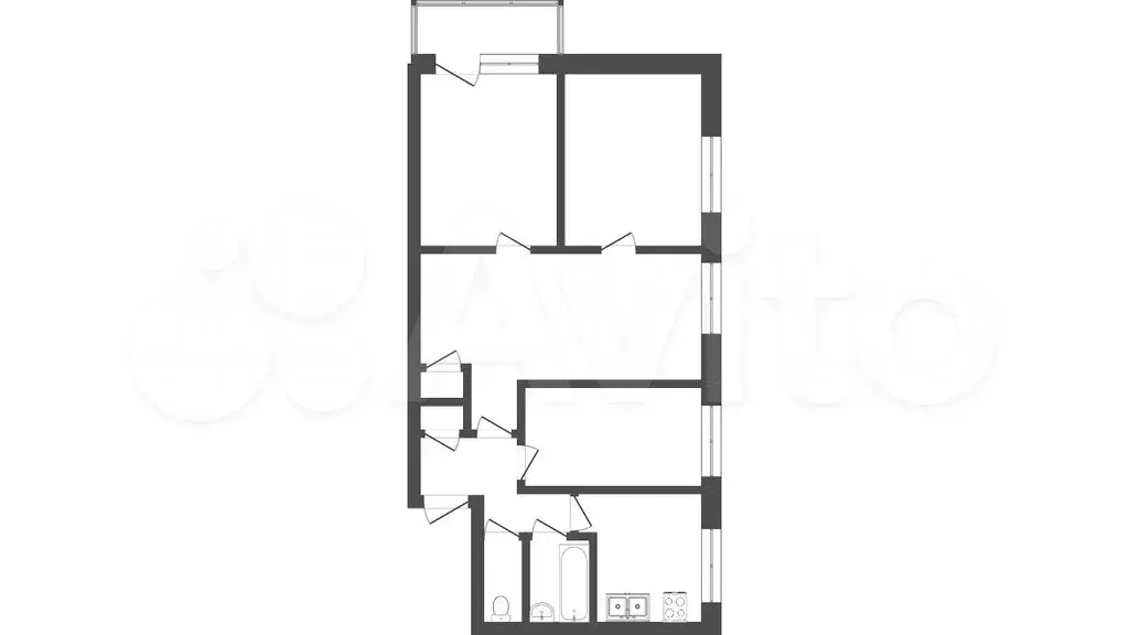 4-к. квартира, 62 м, 5/5 эт. - Фото 0