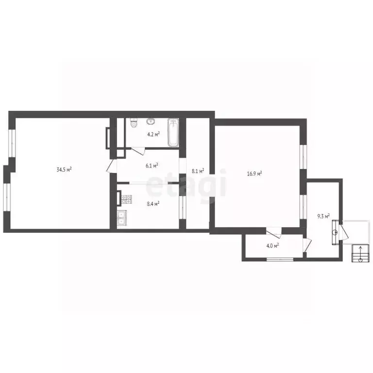 2-к кв. Севастополь, Севастополь, Балаклава г. проезд Квартальный, 2 ... - Фото 2