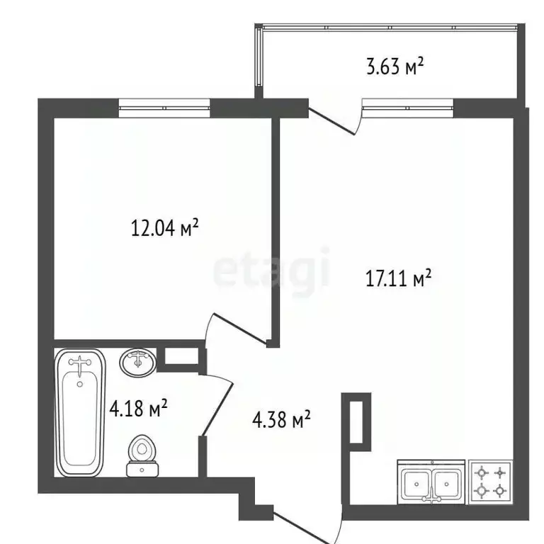 1-к кв. Санкт-Петербург просп. Энгельса, 29 (39.6 м) - Фото 2