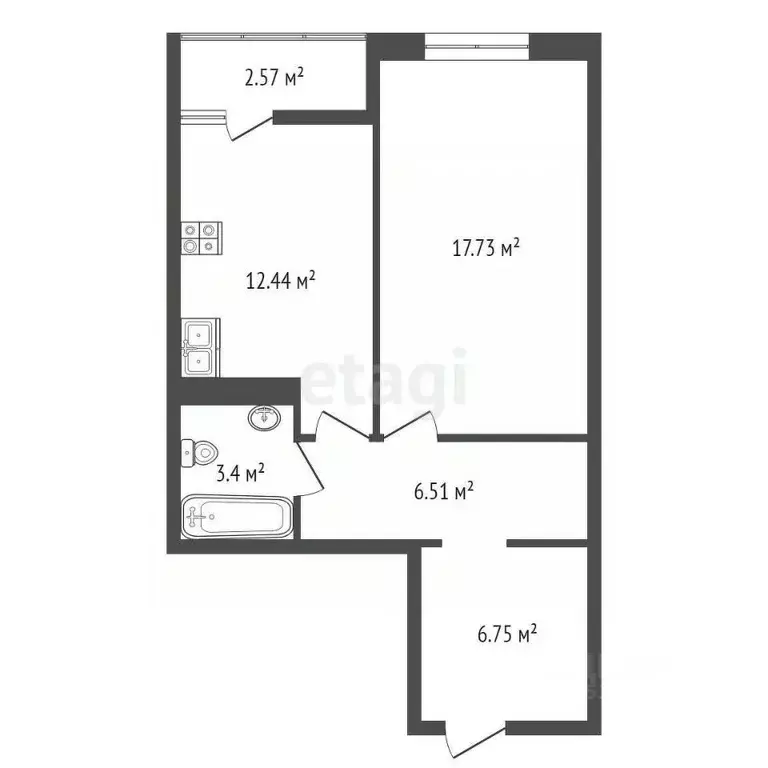 1-к кв. Ростовская область, Ростов-на-Дону просп. Сиверса, 8 (48.16 м) - Фото 1