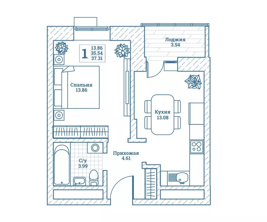 1-комнатная квартира: Монино, улица Генерала Ковачевича, 10к2 (37.9 м) - Фото 1