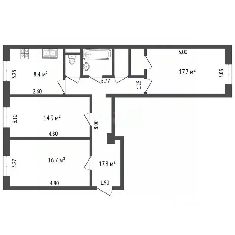 3-к кв. Москва Онежская ул., 9/4кА (83.4 м) - Фото 1